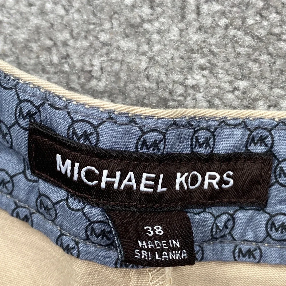 Michael Kors Chino Shorts Mens 38 Tan Stretch Cotton Twill KS5301JHW1